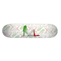 Italian Girl Silhouette Flag Custom Skate Board