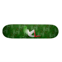 Italian Girl Silhouette Flag Skate Decks