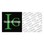 Italian Greyhound Breed Monogram photo cards