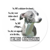 Italian Greyhound FAQ Sticker