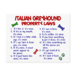 ITALIAN GREYHOUND Property Laws postcards