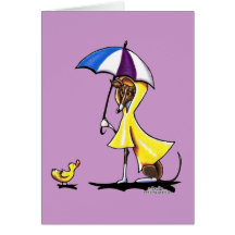 Italian Greyhound Raincoat Greeting Card