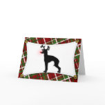 Italian Greyhound Reindeer Christmas Card