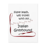 Italian Greyhound Travel Leash postcards