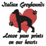 Italian Greyhounds Leave Paw Prints embroidered shirts
