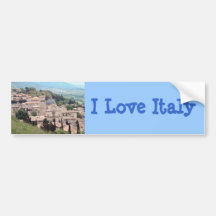 Italian Hillside Village and Valley View Bumper Sticker