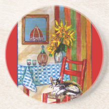 ITALIAN KITCHEN IN FLORENCE BEVERAGE COASTERS