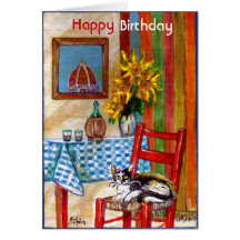 ITALIAN KITCHEN IN FLORENCE / Happy Birthday Cards