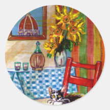 ITALIAN KITCHEN IN FLORENCE ROUND STICKERS