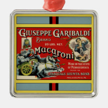 Italian Macaroni Advertisement Christmas Ornaments