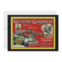 Italian Macaroni Advertisement Invitation