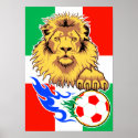 Italian,Mexican or Hungarian Soccer Lion Poster posters