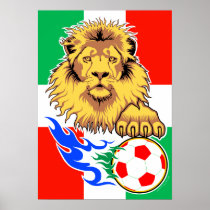 Italian,Mexican or Hungarian Soccer Lion Poster posters