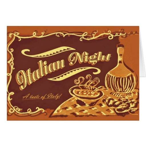 Italian Night Invitation Greeting Cards