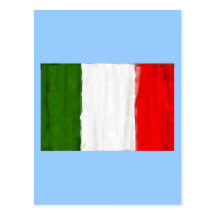 Italian oil painting style flag of Italy Post Card