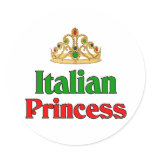 Italian Princess Round Sticker