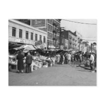 Italian Pushcart Market, Bronx: 1940 Post Card