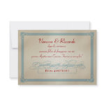 Italian Red White & Blue DIY Wedding RSVP invitations