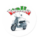 Italian Scooter Round Sticker
