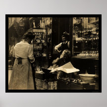Italian Watchmaker in New York City 1912 Print