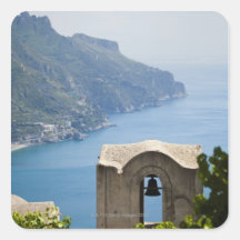 Italy, Amalfi Coast, Ravello, Bell tower with Square Stickers