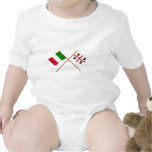 Italy and Sardegna crossed flags Baby Bodysuits