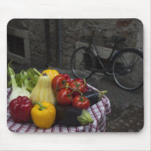 Italy, Brescia Province, Gargnano. Table with 2 Mouse Mats
