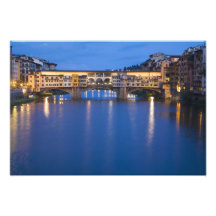 Italy, Florence, Night Reflections in the Art Photo