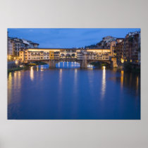 Italy, Florence, Night Reflections in the