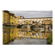 Italy, Florence, Reflections in the River Arno Photo Art
