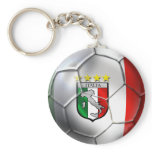 Italy Forza Azzurri Calcio Soccer Ball flag keychains