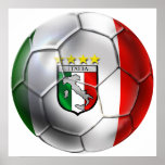 Italy Forza Azzurri Calcio Soccer Ball flag posters