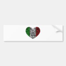 Italy Heart Bumper Stickers