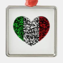 Italy Heart Christmas Ornament
