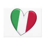 Italy Heart Flag postcards