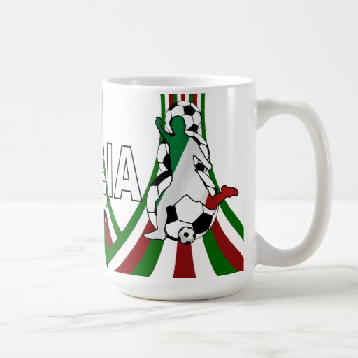 Italy italia, calico football soccer coffee mugs