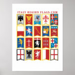 Italy Region Flags Poster posters