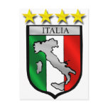 italy shield Italy flag italia map soccer lovers postcards