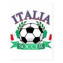 Italy soccer ball designs postcards
