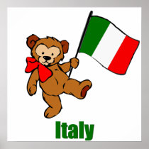 Italy Teddy Bear  Poster
