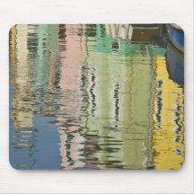 Italy, Venice, Burano. Multicolored houses along Mousemats