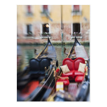 Italy, Venice, Selective Focus of Gondola in the 2 Post Card