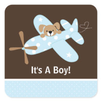 It's A Boy Aeroplane Baby Birth Announcement
