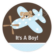 It's A Boy Aeroplane Baby Birth Announcement