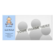 It's A Boy! Baby Birth Announcements Personalized Photo Card