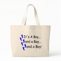 Its A Boy Baby Triplets Canvas Bag