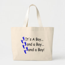 Its A Boy Baby Triplets Canvas Bag