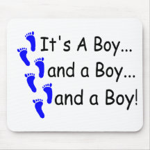 Its A Boy Baby Triplets Mousepads