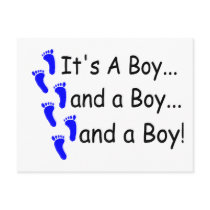 Its A Boy Baby Triplets Postcards