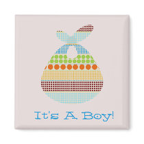 It's A Boy Boho Dots Bundle Baby Shower Refrigerator Magnet